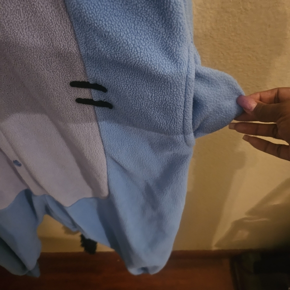 Adorable Blue Eeyore Kids One Piece Footie - Picture 7 of 11